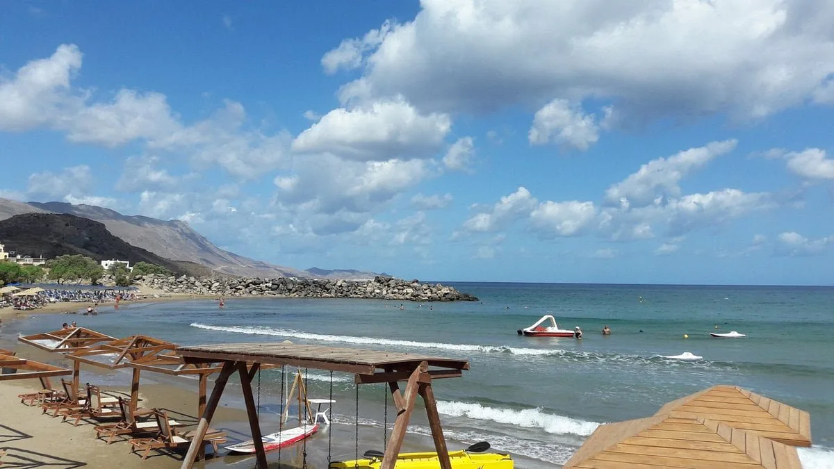 Mavros Molos beach watersports, Crete, Greece