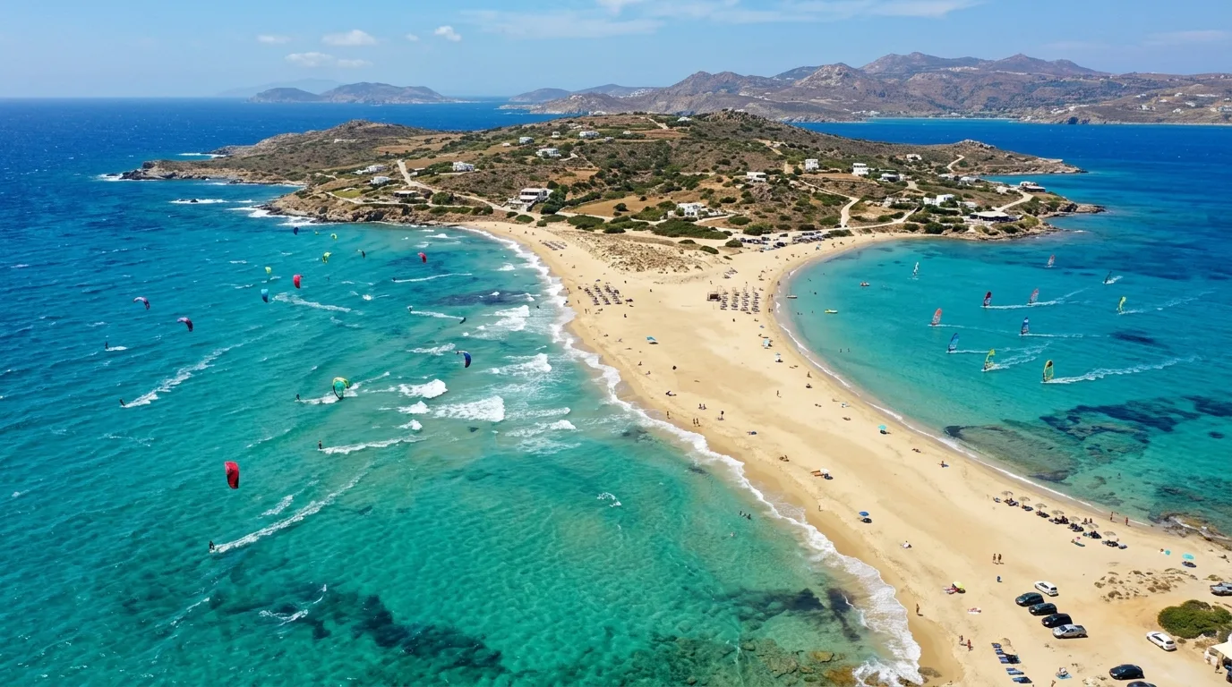 Mikri Vigla beach watersports, South-Aegean, Greece