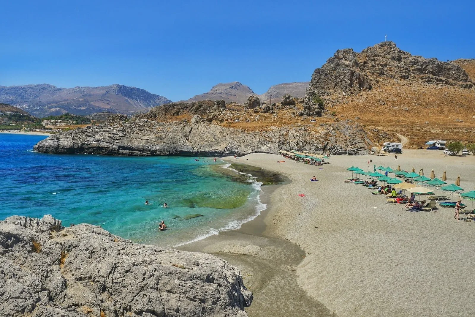 Main Rethymno Beach beach watersports, Crete, Greece