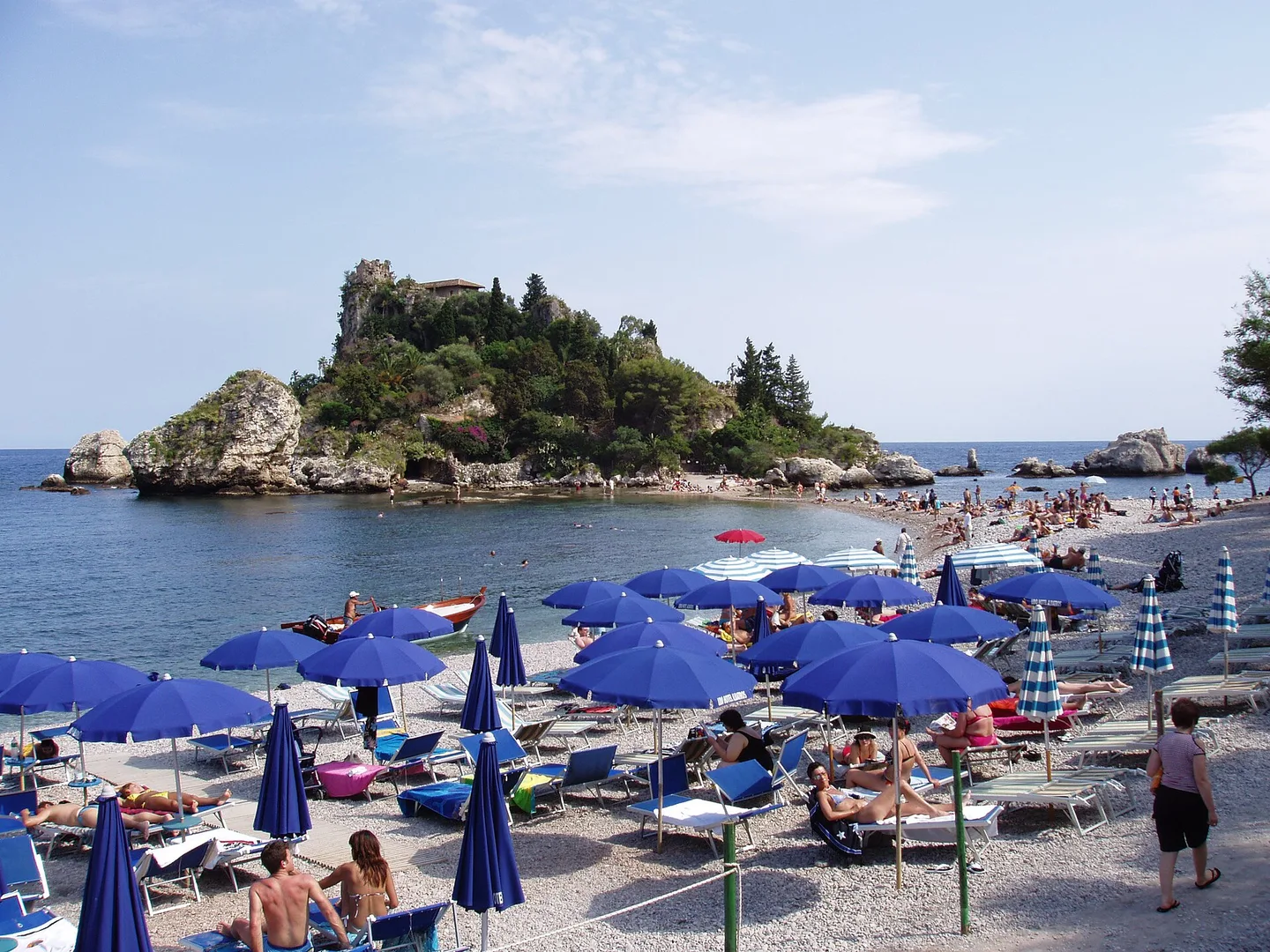 Isola Bella (Taormina) beach watersports, Sicily, Italy